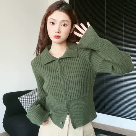 短款开衫毛衣女新款2023今年流行漂亮小衫设计感气质针织衫上衣商品大图
