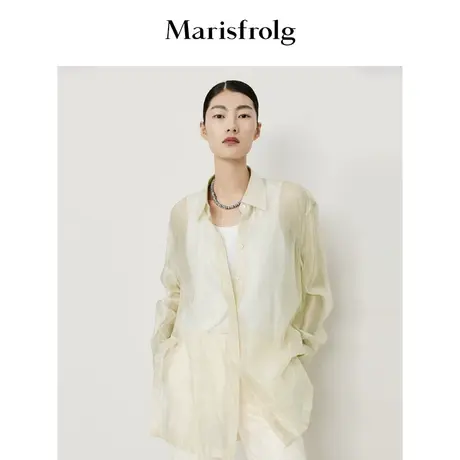 【意大利进口面料】玛丝菲尔秋季新款轻薄微透气质衬衫图片