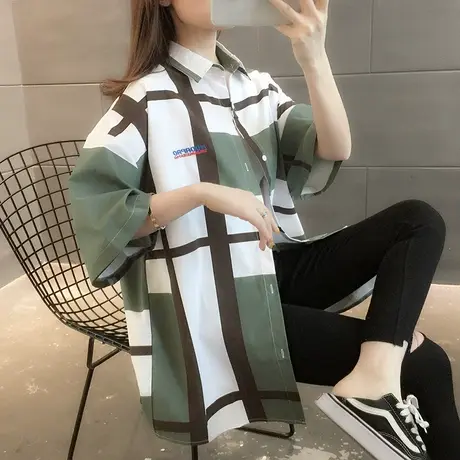 女装2024年新款春款春装衬衣短袖T恤春季上衣服设计感打底衫爆款商品大图