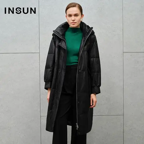 INSUN恩裳线上专选冬季中长款绵羊皮三防羽绒服商品大图