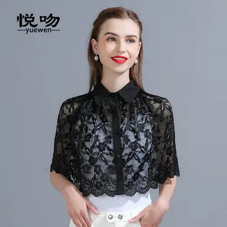 蕾丝小披肩夏百搭短款2024新款防晒斗篷开衫薄短外套旗袍外搭罩衫图片