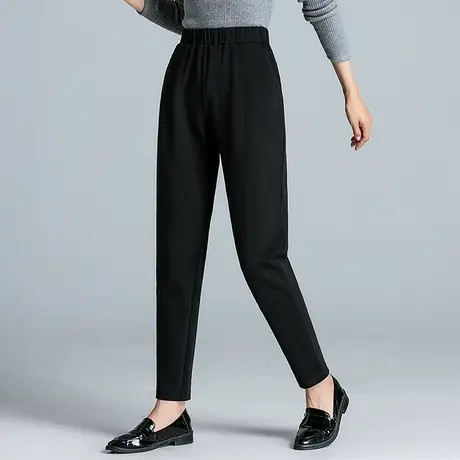 春秋季宽松显瘦休闲裤女裤中老年加大码高腰松紧腰哈伦裤子长裤商品大图