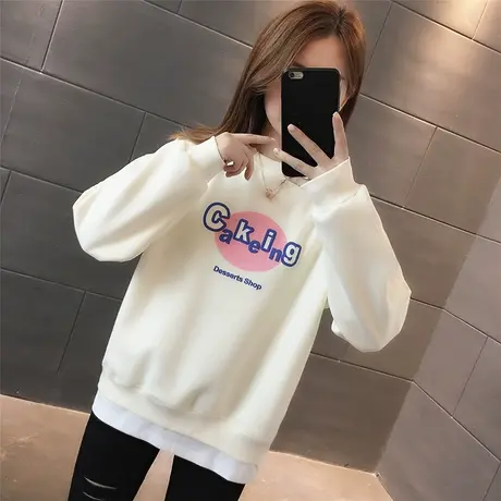 设计感小众卫衣女春秋季韩版宽松薄款早春小个子假两件上衣外套潮商品大图