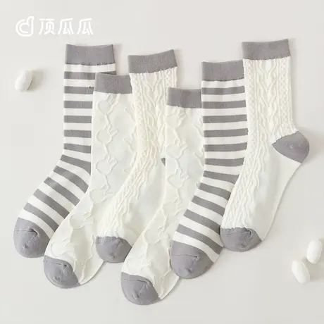 【玉肌棉】顶瓜瓜袜子女夏中筒袜运动袜吸湿排汗抑菌防臭薄款袜子商品大图