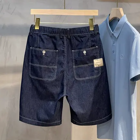 牛仔短裤男夏季薄款潮牌宽松直筒五分牛仔裤子男士中裤2023年新款图片