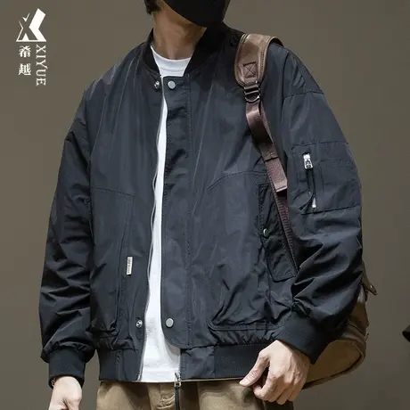 希越春秋休闲男款夹克外套男生棒球服男春季宽松大码男士潮牌男装商品大图