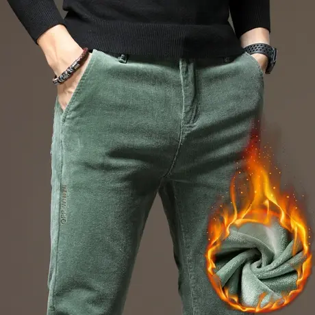 秋冬季灯芯绒裤子男裤加绒加厚保暖春裤潮流外穿休闲长裤冬天冬装商品大图