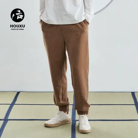 后序条纹裤男小脚休闲裤男修身长裤子中式唐装裤子男 中国风男裤图片