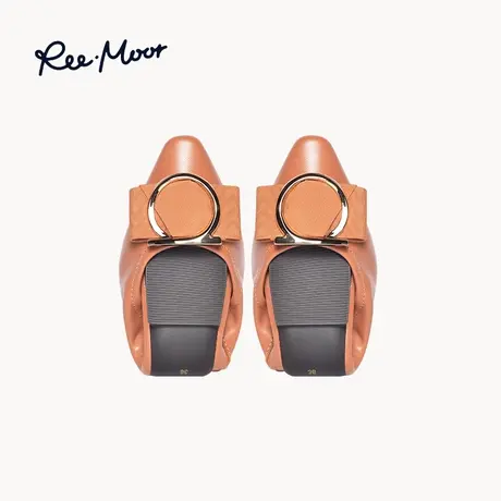 REEMOOR睿慕2024春新款舒适软底蛋卷鞋羊皮尖头平底鞋浅口单鞋女商品大图