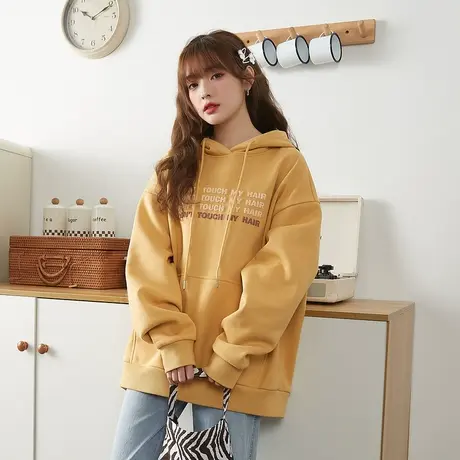 唐狮女装卫衣连帽衣服宽松oversize冬季新上衣ins潮美式外套商品大图