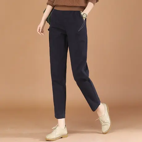 韩潮袭人松紧腰宽松气质休闲裤女2024春季新款百搭显瘦哈伦长裤图片