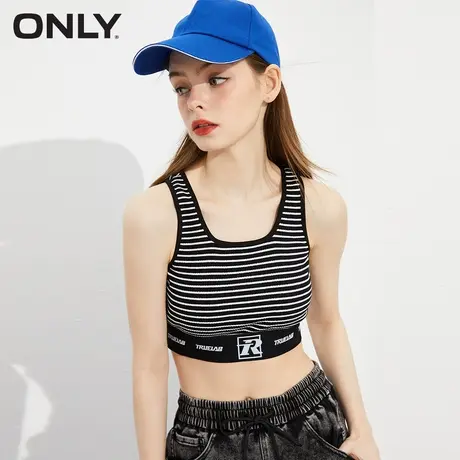 ONLY奥莱春夏短款修身工字背心字母印花运动T恤女商品大图