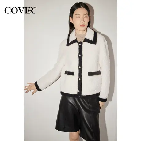 【昕怡粉丝专享】恩裳COVER冬季钻链点缀学院风100%羊毛短外套商品大图