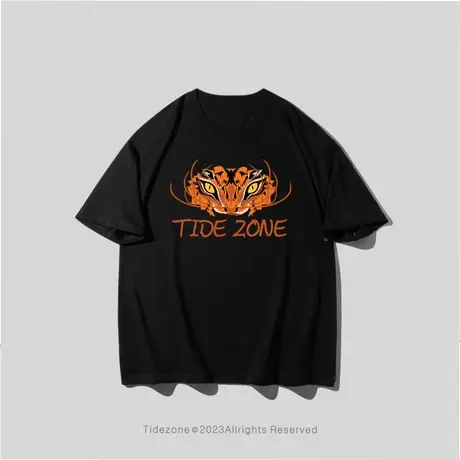 Ohlyah短袖男2023夏季新款动物字母街头T恤男装嘻哈半袖美式上衣图片