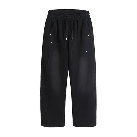 Nuthink美式复古纯色休闲裤男潮牌宽松直筒长裤春季潮流男士裤子商品大图