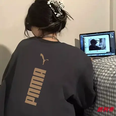 奥特莱斯旗舰店潮牌圆领卫衣男女秋冬季长袖情侣加绒运动上衣外套图片