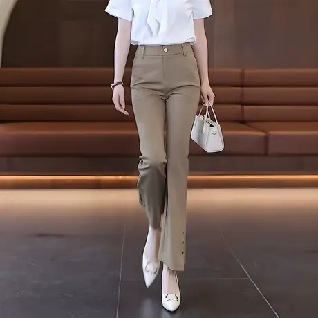 微喇叭裤女2023年新款夏季小个子西裤显瘦今年流行垂感高级感西裤商品大图