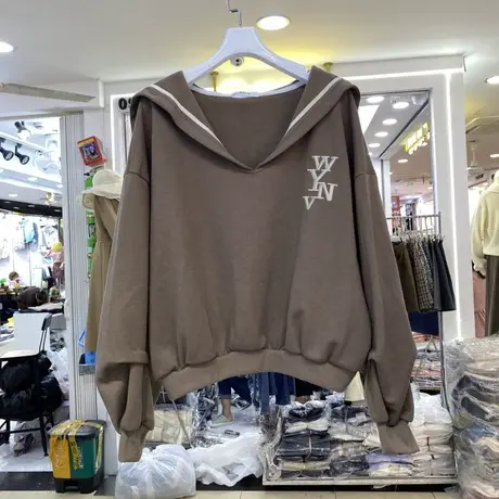 短款卫衣女2020秋冬ins宽松韩版bf慵懒风盐系加绒加厚ulzzang外套商品大图