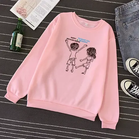 卫衣女秋冬2023新款加绒上衣宽松韩版春秋薄款长袖加厚外套ins潮商品大图