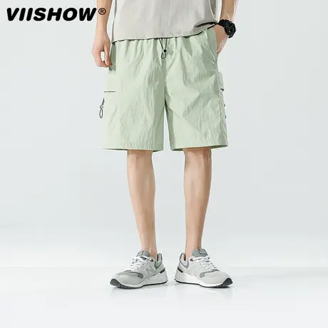 VIISHOW工装短裤男夏季新款冰丝宽松日系潮牌休闲运动薄款五分裤商品大图