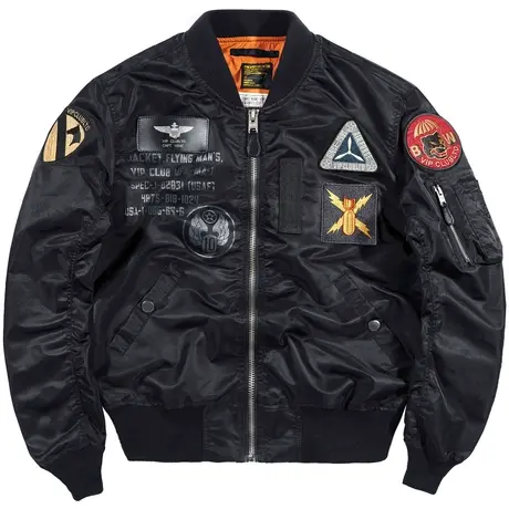 VIP秋季飞行员夹克男ma1大码宽松工装外套薄款复古刺绣棒球服潮牌商品大图
