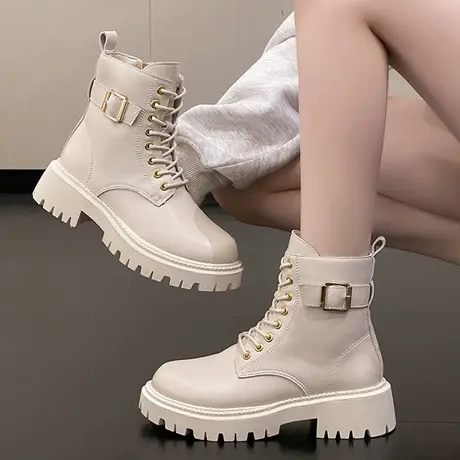 马丁靴女2023年春季靴子ins百搭英伦风厚底短靴软底春秋单靴百搭图片