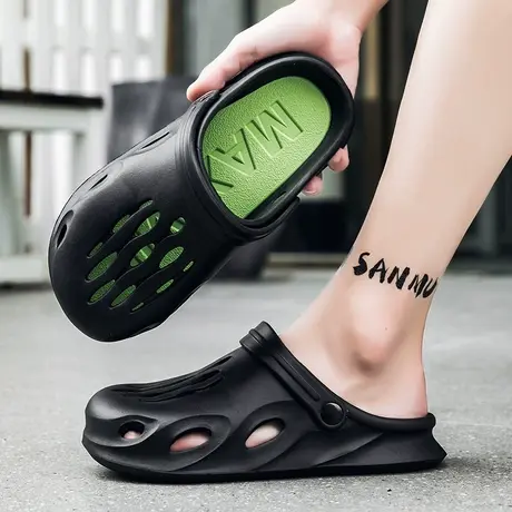 男士凉拖鞋夏季雨鞋男款时尚钓鱼水鞋厨房工作鞋防滑防水鞋厨师鞋商品大图