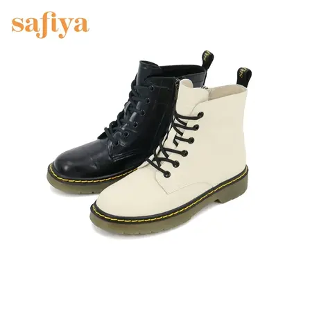 Safiya/索菲娅短靴女秋冬时尚简约系带真皮英伦风马丁靴女商品大图