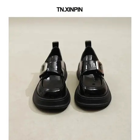 厚底小皮鞋女英伦风2024新款复古法式赫本乐福鞋玛丽珍单鞋子增高图片