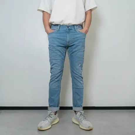 Lee22新款709低腰修身锥形浅蓝色男牛仔裤LMB1007093HN00FA00474图片