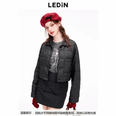 【商场同款】乐町方格衬衫棉服2024年冬季新款保暖外套C1ABE4301商品大图