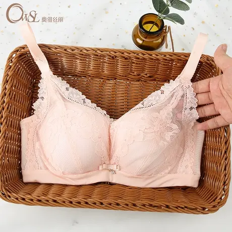 奥维丝丽正品内衣女小胸聚拢上托无钢圈B杯收副乳厚款调整型文胸商品大图