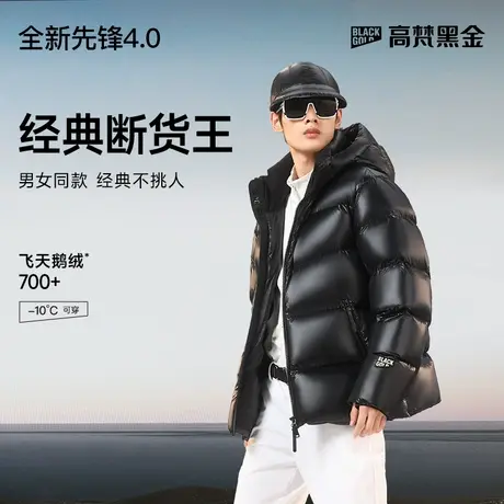 【高梵黑金鹅绒服】先锋4.0五格2024新款男士羽绒服短款加厚外套图片