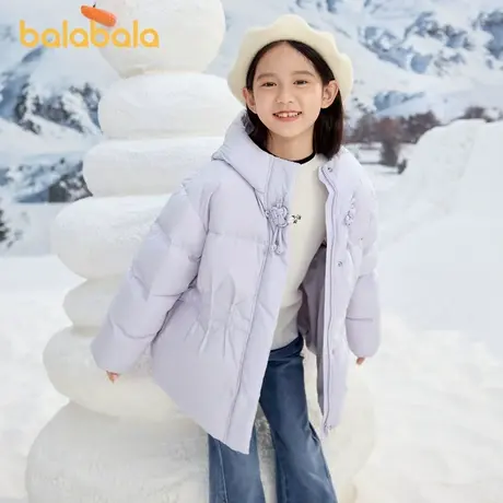 巴拉巴拉童装儿童羽绒服新中式冬装女童连帽国风外套商品大图