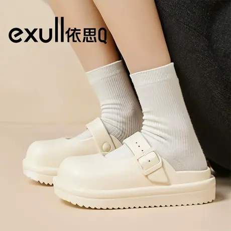 exull/依思Q勃肯鞋女外穿包头拖防滑懒人鞋软底可爱玛丽珍半拖鞋商品大图