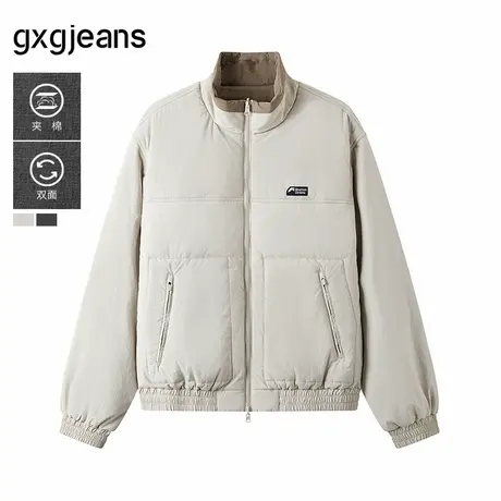 gxg.jeans男装 双色两面穿工装时尚宽松立领棉服夹克外套25冬新品图片