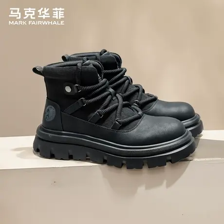 马克华菲靴子男款2025新款秋冬高帮马丁靴男款踢不烂美式工装靴男商品大图
