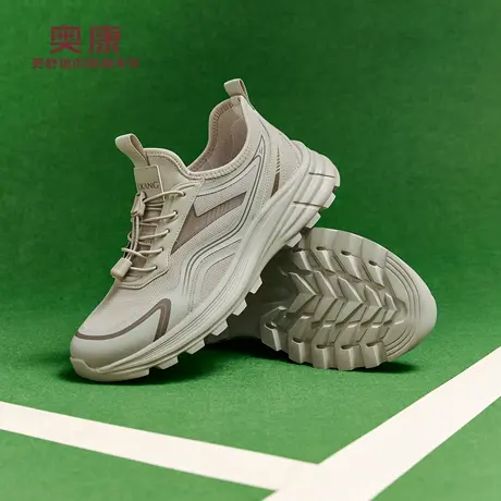 奥康 男鞋2026春季新款时尚简约百搭轻运动舒适轻便免系带运动鞋商品大图