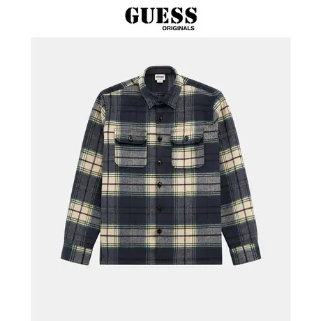 GUESSOriginals23年新款秋男士格纹休闲通勤百搭衬衫-M4RH04WE9Z0图片