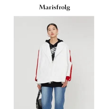 【言选好物】Marisfrolg/玛丝菲尔女装白色短外套大衣女商品大图