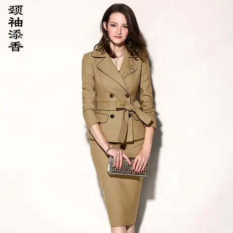 颈袖添香春总裁气质时尚修身西装半身裙两件套职业正装套装裙女图片