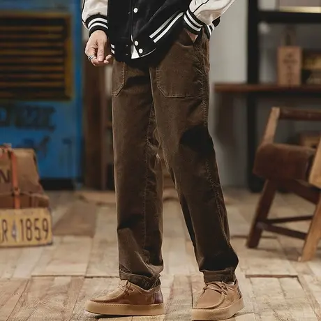 潮流百搭男士工装裤潮流耐磨高密斜纹精梳棉宽松户外水洗工装裤图片