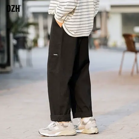 男士黑色工装直筒裤男ins潮宽松休闲裤2025新款纯棉运动裤春秋款商品大图