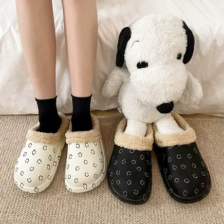 棉拖鞋女冬季ins潮外穿网红可爱情侣居家室内防水保暖毛绒棉鞋男商品大图
