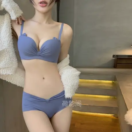 小胸内衣女上托聚拢显大无痕胸罩无钢圈收副乳甜美少女风文胸套装图片