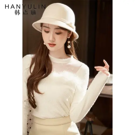 打底衫2023新款女秋冬内搭高级感气质显瘦短款长袖设计感小众上衣商品大图