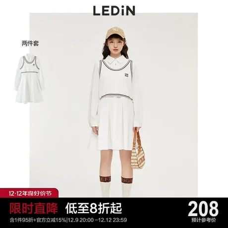 背心两件套衬衫连衣裙英伦学院风小白裙C3FAC3301商品大图