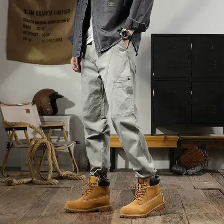 百搭时尚秋季裤子男款大码多口袋男士休闲裤户外潮流舒适休闲裤商品大图