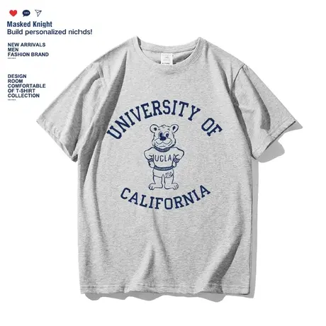 夏季潮牌ins港风小熊t恤短袖男学生情侣装宽松纯棉半袖体恤上衣商品大图