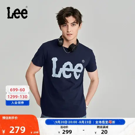 Lee商场同款23秋冬新品经典大Logo印花男短袖T恤潮流LMT0065673RX商品大图